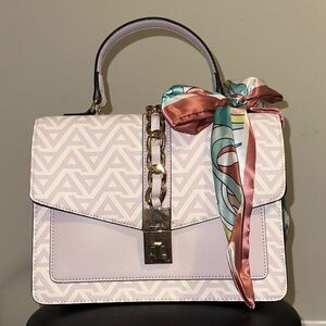 Aldo (Never Used) Pastel Pink Purse with Patterned Scarf